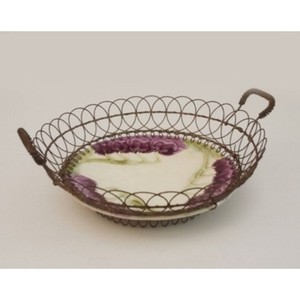 Panier cadeau de table en émail fait à la main plateau de décoration d'événement parfait pour les décorations de mariage en métal de support de toile de fond d'anniversaire - Product Image 1