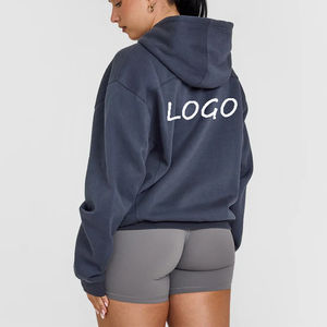 OEM sweat à capuche femme surdimensionné à épaules tombantes broderie personnalisée automne pull pas cher articles en vrac sweats à capuche - Product Image 4