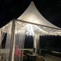 Tente Pagode Automatique en PVC Transparent Facile à Monter pour Événements Extérieurs, Auvent Imperméable