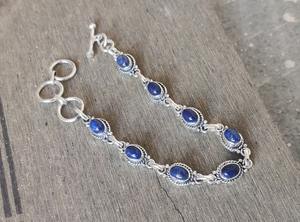 Handmade Silver <b>Boho</b> Style <b>Bracelet</b> Jewelry 925 Sterling Silver Lapis Gemstone Trending <b>Bracelet</b> Jewelry For Women Gift For Her - Product Image 4