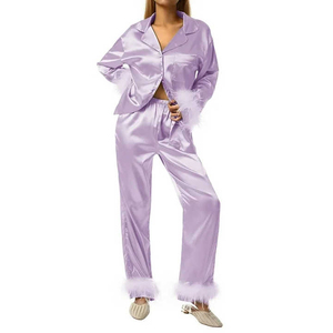 Camisa de Manga Larga Estampada para Mujer, Invierno, Elegante, Pijama Largo, Precio de Fábrica al por Mayor, OEM Personalizado - Product Image 4