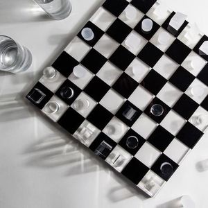 Jeu d'échecs de luxe artisanal en marbre noir et blanc, style Art Déco, cadeau de retraite et de remise de diplôme, décoration d'intérieur, jeu de table - Product Image 3