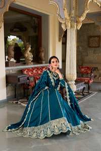 Impresionante color azul azulado Vichitra seda Lehenga Choli con lentejuelas y bordado trabajo para fiesta boda damas de honor funciones - Product Image 4