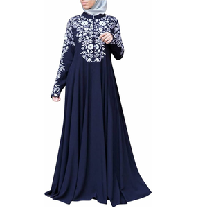 Abaya musulmane pakistanaise en polyester respirant, légère, anti-froissement, imprimée sur toute la surface, robe kaftan imprimée pour filles - Product Image 3