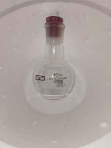 Frasco de Vidrio Borosilicato de Boca Estrecha y Fondo Redondo con Tapón de Vidrio Rectificado, Transparente, Capacidad de 100 ml para Uso en Laboratorio - Product Image 2