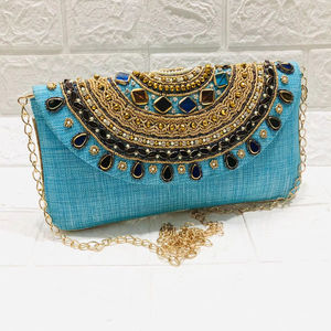 Embrayages de soirée ethniques faits à la main exclusifs de créateur pour les dames élégant motif de pierre mariage mariée pochettes Style de mode - Product Image 1