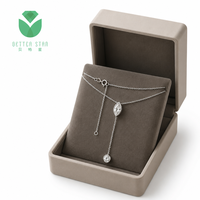 Collier pour femme personnalisé de luxe en or blanc 18 carats plaqué or rose, avec diamant de laboratoire taille marquise en forme de Y, 1 carat D VVS certifié IGI
