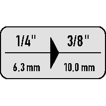 GEDORE 2030 Herramienta de taller, adaptador de 1/4 a 3/8, pieza de extensión de 26 mm de longitud - Product Image 4