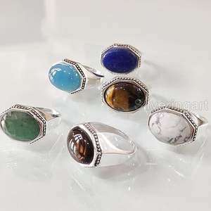 Bague pour homme en gros, pierre de lune naturelle, labradorite, turquoise, tourmaline, pierre précieuse, bague turque, bijoux, bague en argent sterling 925 - Product Image 3