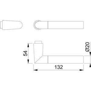 Lecce 1405 Door Handle with 8 mm Square Aluminium F49/F9-2 Steel Colour Matt DIN Left/Right HOPPE for Blinds <b>Shades</b> & Shutters - Product Image 3