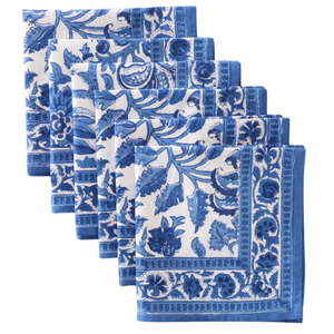 Ensemble de serviettes à fleurs en coton faites à la main-Serviettes en tissu brodées d'Inde pour la maison, les mariages, les banquets et les repas en plein air - Product Image 6