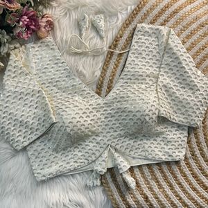 Readymade áo cho phụ nữ Ấn Độ phong cách thêu chuỗi làm việc áo cánh thêu nặng với mẫu đẹp tay áo - Product Image 4