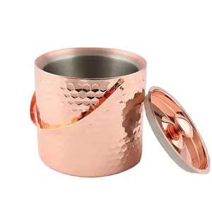 Seau à champagne vintage tendance avec poignées, seau à glace de style américain, pour les fêtes, garde les boissons fraîches, bac à boissons - Product Image 4