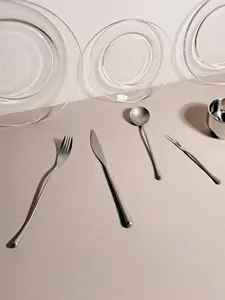 Admirable Silver Polished Stainless Steel Flatware Set Impressive Metal Tabletop Kitchenware Spoon <b>Fork</b> <b>Dessert</b> Knife Parties - Product Image 6