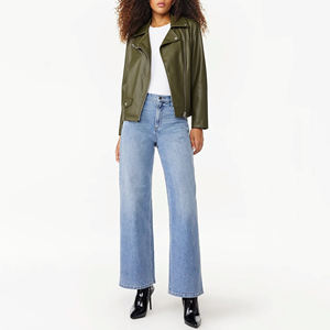 La mejor chaqueta de piel de oveja para mujer del fabricante, ropa larga de algodón transpirable de Color sólido con bolsillos para venta al por mayor - Product Image 2