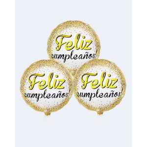 Globos de Fiesta con Diseño de Feliz Cumpleaños, 24 cm, Paquete de 12 Unidades - Product Image 1