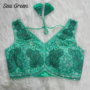 เสื้อเบลาส์ตาข่ายหนาของแท้มีสไตล์ดีไซน์เนอร์แฟนซีคุณภาพดี - Product Image 3