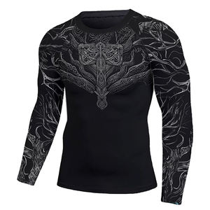2024 personnalisé séchage rapide hommes Gym Rash Guard chemises à manches longues Compression hommes chemises de sport MMA séchage rapide Rash Guard chemises - Product Image 2