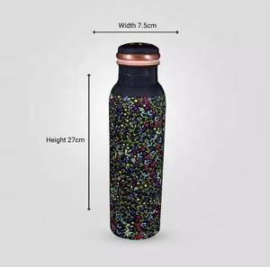 Juego de Botellas de Agua de Metal de Cobre con Asa de Transporte y Tapa de 960 ml, Ecológicas, Clásicas, Negras, Esmaltadas, Reutilizables - Product Image 2
