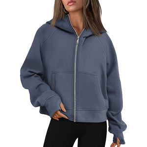 OEM personalizado mujeres cremallera sudaderas con capucha al por mayor 2025 Slim Fit algodón polar cremallera completa elegante Streetwear moda sudaderas con capucha a granel - Product Image 1