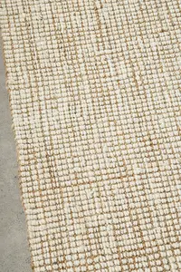 Alfombra Jacquard tejida Natural de nuevo estilo, Alfombra tejida plana trenzada de yute hecha a mano, estilo bohemio Reversible antideslizante para uso doméstico - Product Image 4