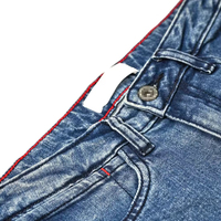 Özel Marka Erkek Düz Renk Nefes Alabilen Hızlı Kuruyan Ağır Düz Örme Günlük Orta Bel Denim Kot Pantolon %100 Pamuk Özelleştirilebilir