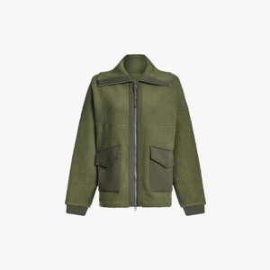 High-Quality <b>Women's</b> Sherpa Zip-Up Olive Jacket Perfect for Everyday Wear and Cold <b>Weather</b> - Product Image 1