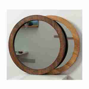 Venta caliente con precio razonable Artesanías Espejo Salón Belleza Marco de madera redondo Exportador de India con alta calidad - Product Image 4