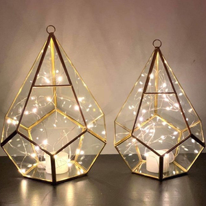 Terrarium en or standard de style unique fabriqué à la main de luxe de grande taille pour la décoration de la maison et la décoration de mariage - Product Image 6