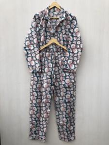 Ensemble pyjama imprimé floral indien, tenue de nuit, tenue de soirée, robe de nuit en coton, cadeau pour elle - Product Image 5