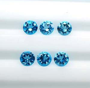 หินโทแพซสีฟ้าสวิสที่น่าตื่นตาตื่นใจขนาด5มม. ถึง10มม. ตัดเหลี่ยมเพชรพลอยลอนดอนสีน้ำเงินอัญมณีกึ่งมีค่าสำหรับการทำเครื่องประดับ - Product Image 2