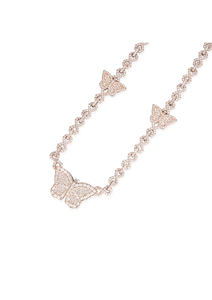 สร้อยคอโมอิสซาไนต์รูปผีเสื้อสุดหรู ความใสระดับ VVS ประดับเพชรเต็มตัว จี้รูปผีเสื้อสัญลักษณ์อินฟินิตี้ ชุบทอง 14K - Product Image 4