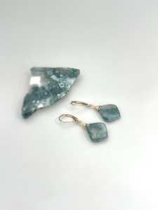 925แฮนด์เมดสำหรับผู้หญิงเงินสเตอร์ลิง14K ต่างหูแบบห้อยทองดีไซน์หยดน้ำตาขนาดใหญ่อัญมณีมอสอาเกตสำหรับของขวัญแต่งงาน - Product Image 2