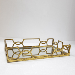 Aluminium Métal Forme Unique Plaqué Argent Plateau de Service Style Fantaisie Luxe Fait Main Vente à Chaud Excellente Qualité - Product Image 6