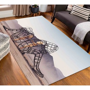 Tapis Burning Man : Deux figures, tapis moderne antidérapant, tapis fin non tissé - Product Image 2