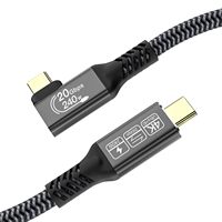 Câble USB-C de 2 m, 20 Gbit/s/240 W, USB 3.2, gaine tressée, anti-emmêlement, conducteur en cuivre pur, matériau en nylon, compatible Thunderbolt 4/3