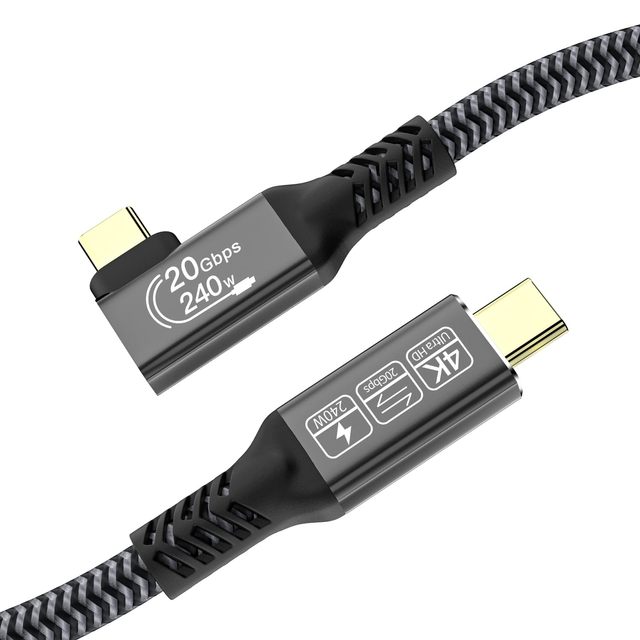 USB4 8K 40Gbps Dual Type C to Type C Fast Charging PD240W Charger Nylon USB Data Cable Compatible with Phone Notebook Laptop