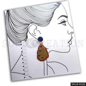 ชุบทองทำด้วยมือเครื่องประดับผู้หญิงที่มีสไตล์การออกแบบเคลือบฟันของต่างหูลดลงและห้อย - Product Image 2