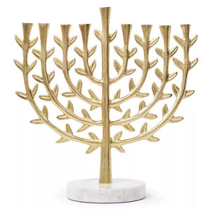 Bougeoirs Menorah décoratifs modernes faits à la main bougeoirs design de feuilles chandeliers de maison pots de Noël support de pilier motif - Product Image 1