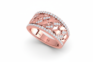 Anillo de Oro de 14K con Diamantes de Vid Naturales Brillantes para Mujer - Product Image 4