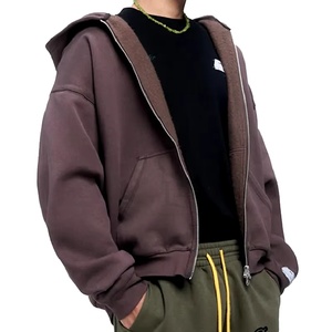 Boxy Streetwear 100% algodón 400Gsm Sudadera con capucha de gran tamaño para hombres sudaderas con capucha casuales personalizables para invierno - Product Image 4