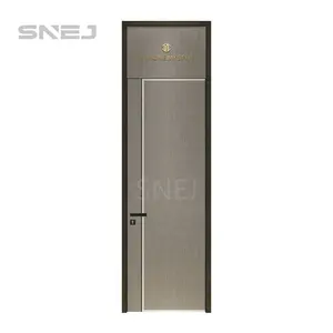 Pintu kayu padat PVC ruang interior rumah untuk harga murah pintu kayu kamar mandi tahan air desain modern pabrik Cina