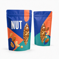 Sachet Doypack Auto-Scellant avec Fenêtre, Emballage Refermable pour Snacks, Noix, Fruits Secs, Sac Alimentaire en Aluminium et PET avec Fermeture Éclair en Plastique