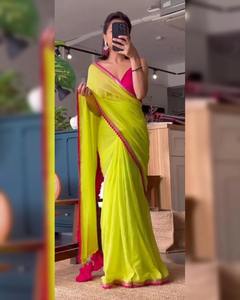 Indin Pakistani Exclusive Designer Look Saree Elegante Sari Blusa Elegante Étnico Última Moda Indian Boutique Party Wear - Product Image 1