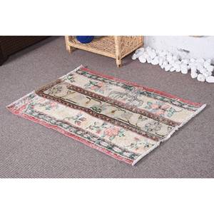 พรมขนสัตว์ลายดอกไม้สีเบจแนววินเทจดอกไม้หนา21x31ฟุต10มม. ทำด้วยมือสำหรับห้องวัยรุ่น - Product Image 1