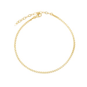 Chaîne gourmet, design minimaliste, plaqué or, zircon, bracelet de cheville, bijoux de corps pour mariage et fête, fait main en argent sterling 925 - Product Image 1