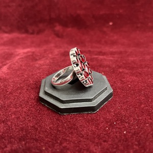 Oxidized Silver <b>Brass</b> Floral Cluster Cute Gemstone <b>Ring</b> for Women Fashion Jewelry - Product Image 5