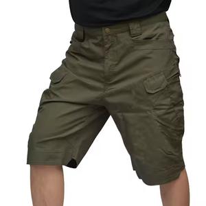 New Style <b>Men's</b> Sporty Utility 3D Pocket Cargo Cotton Half <b>Pants</b> 6 Pockets Solid Breathable Elastic Waist Woven Casual Shorts - Product Image 1