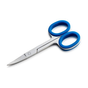 Ciseaux de manucure professionnels de 4 pouces poignées bleues en acier inoxydable de haute qualité lames incurvées tranchantes pour le toilettage de précision - Product Image 3