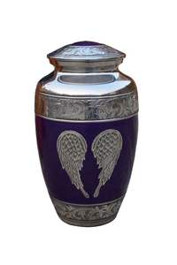 Urna de Cremación Azul Plateada con Diseño de Mariposa Grabado, Urnas Metálicas para Funerales, Urna de Cremación Hecha a Mano, Último Modelo, Mejor Precio - Product Image 4